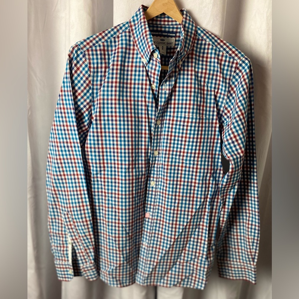 OLD NAVY gingham dress shirt.